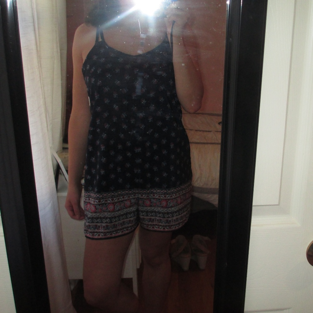 Blue Floral Romper